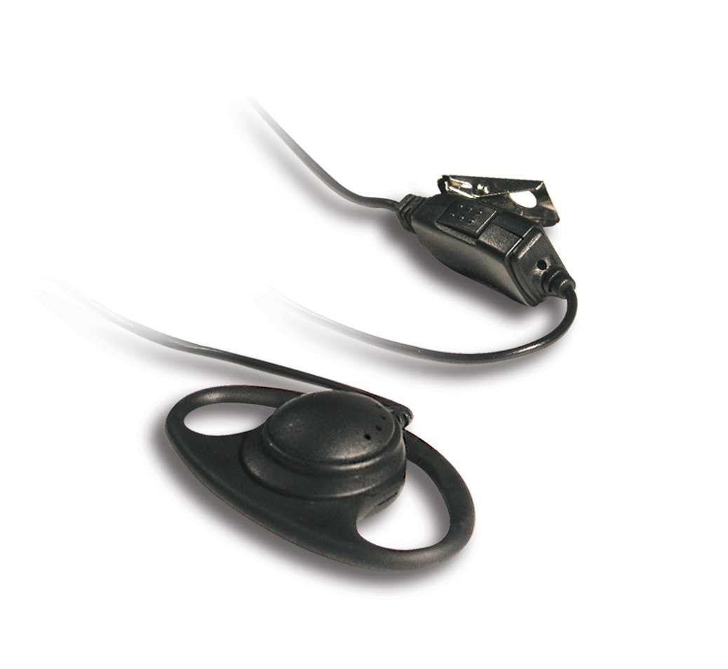 Kenwood KHS-27 D-Ring Ear Hanger with in-line PTT & Mic