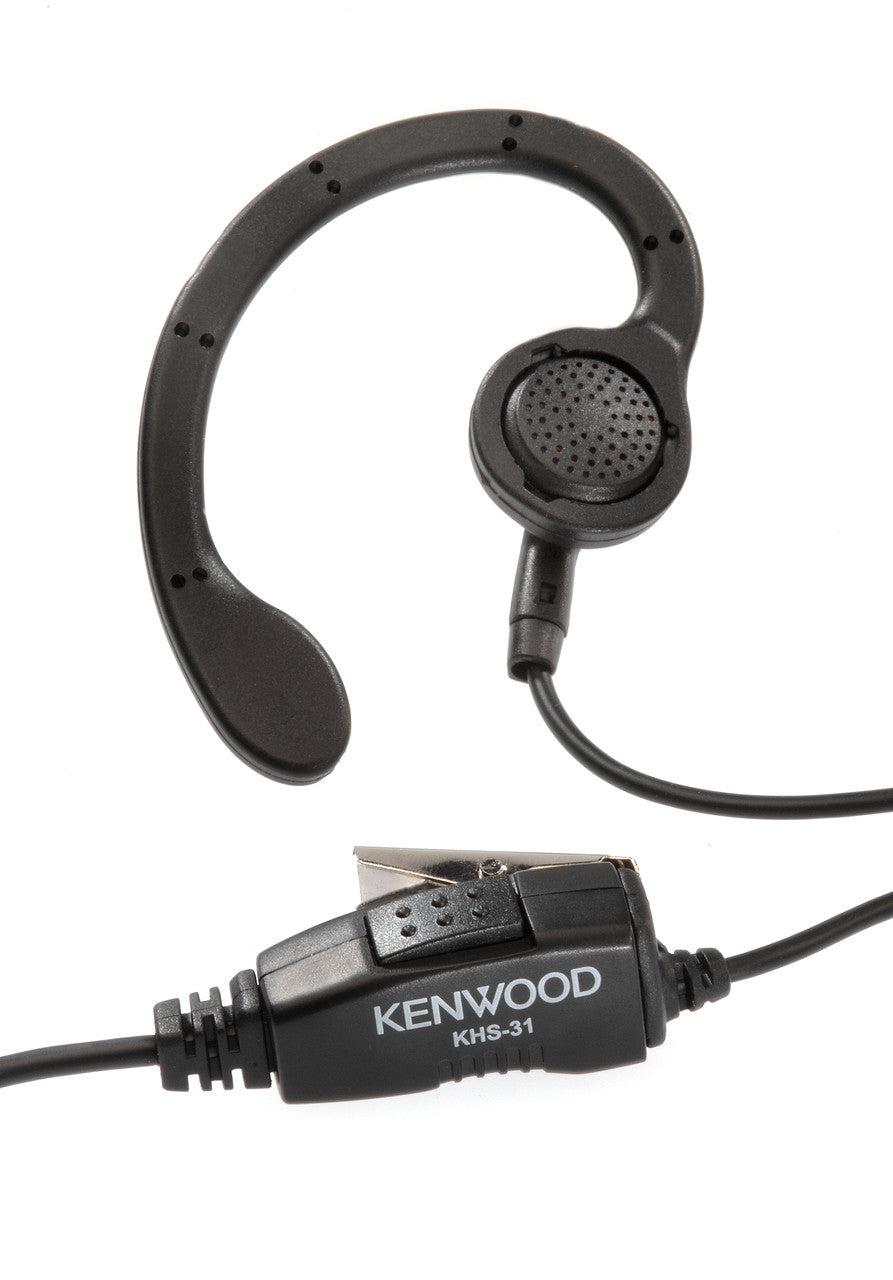 Kenwood KHS-31 C-Ring Earpiece With Inline PTT Switch
