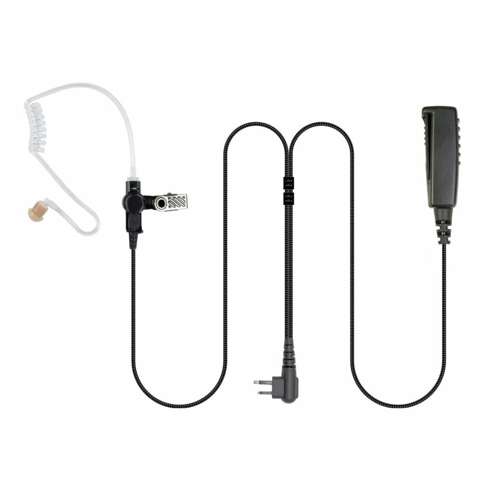2-Wire Surveillance Kit Earpiece with Braided Fiber Cabling For Motorola [BPR40 CP100 CP200 CLS1110]