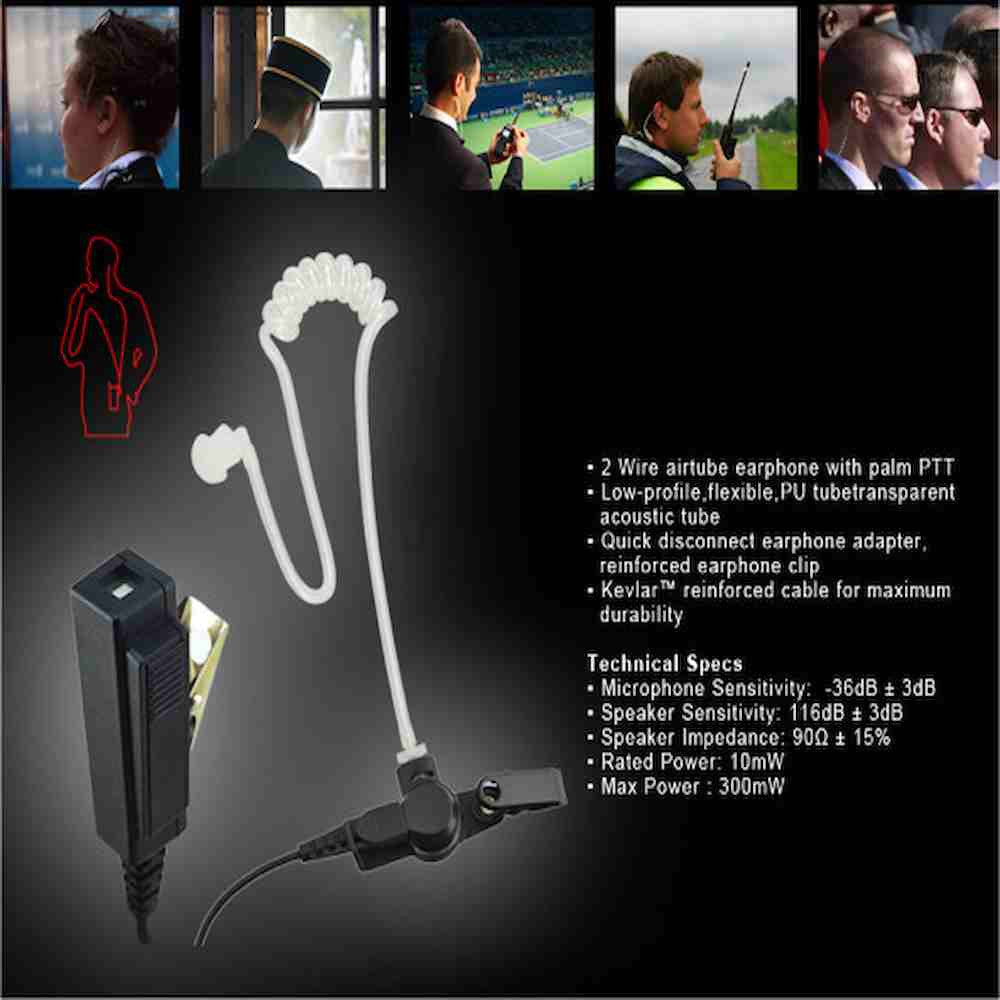 Heavy Duty 2-Wire Surveillance Kit Earpiece For Motorola [XPR6350 XPR6550]