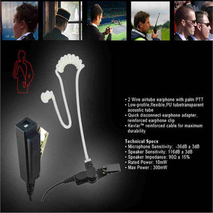 Heavy Duty 2-Wire Surveillance Kit Earpiece For Motorola [XPR6350 XPR6550]