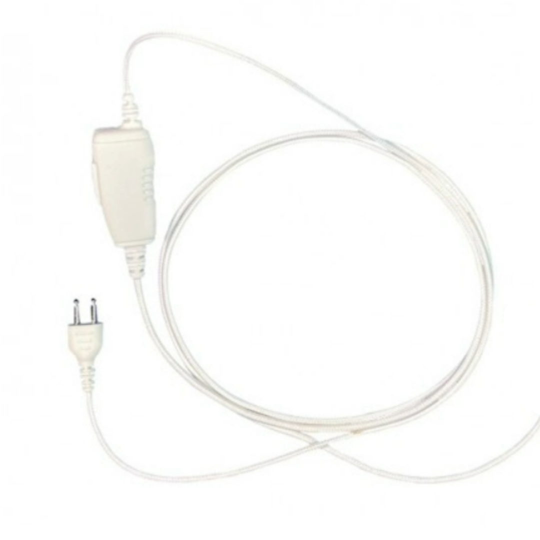 SnapLock White Earpiece Base with Braided Fiber Cloth for Motorola [BPR40D CP100D CP200D]
