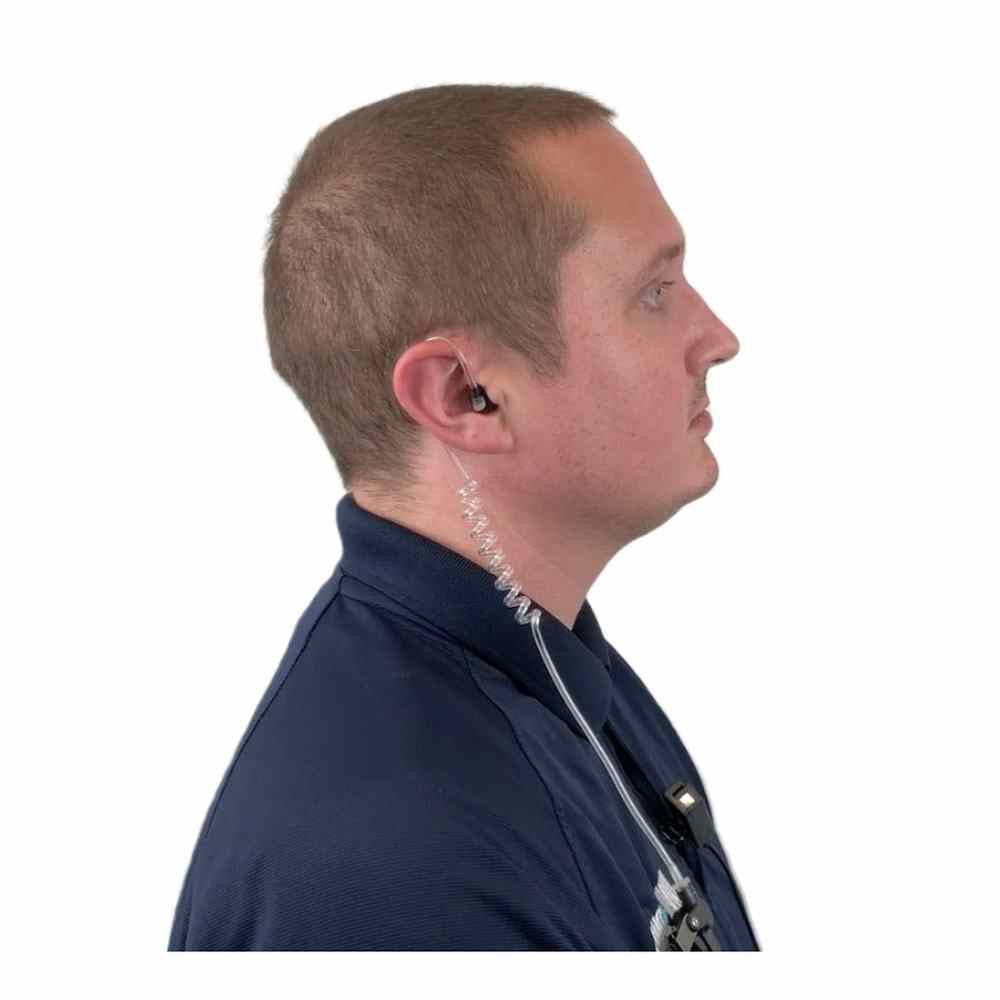 Replacement Clear Coil Acoustic Tube with Memory Foam Ear Tip For 2 Wire Surveillance Kit Earpiece